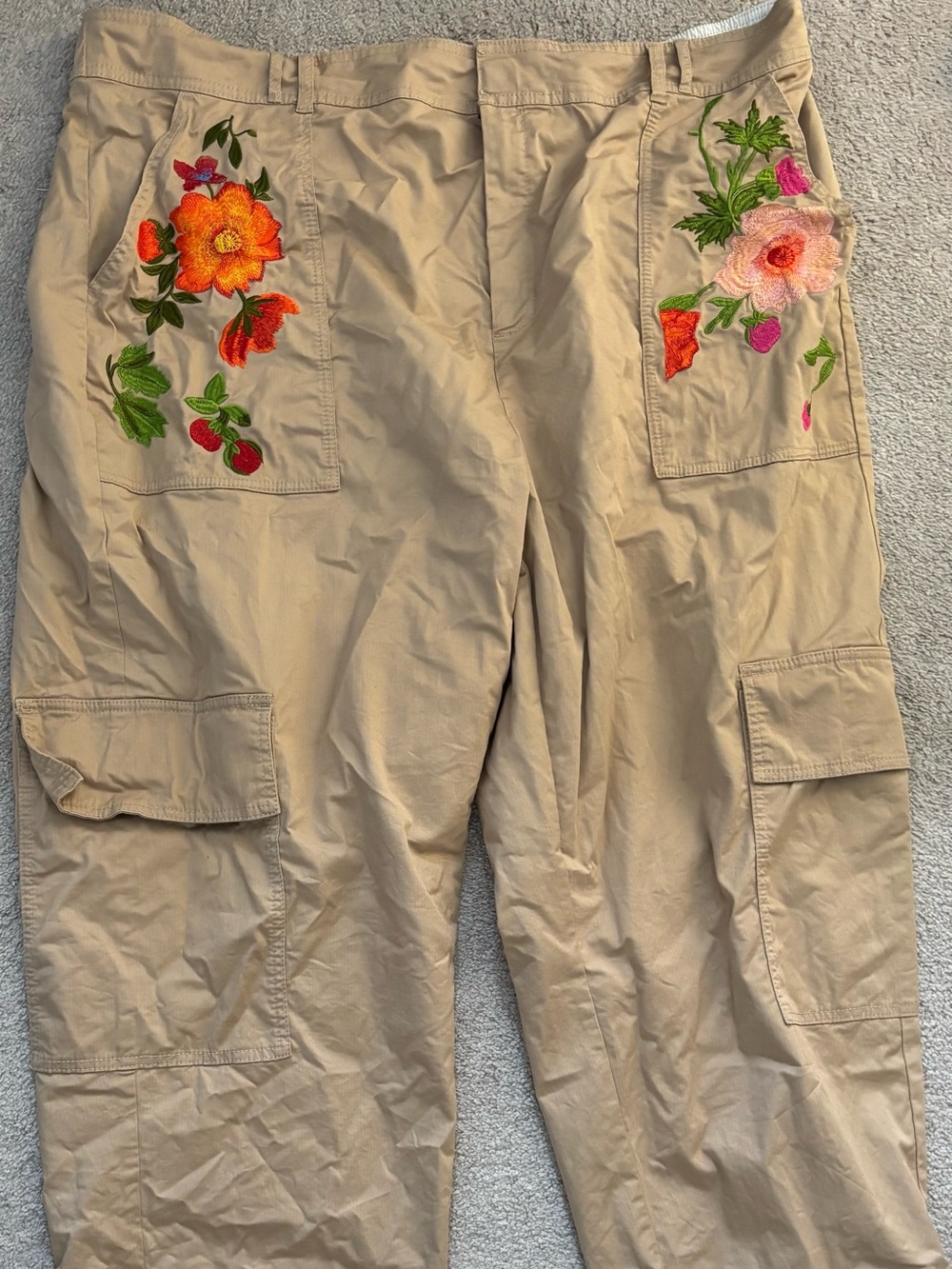 Embroidered cargo pants